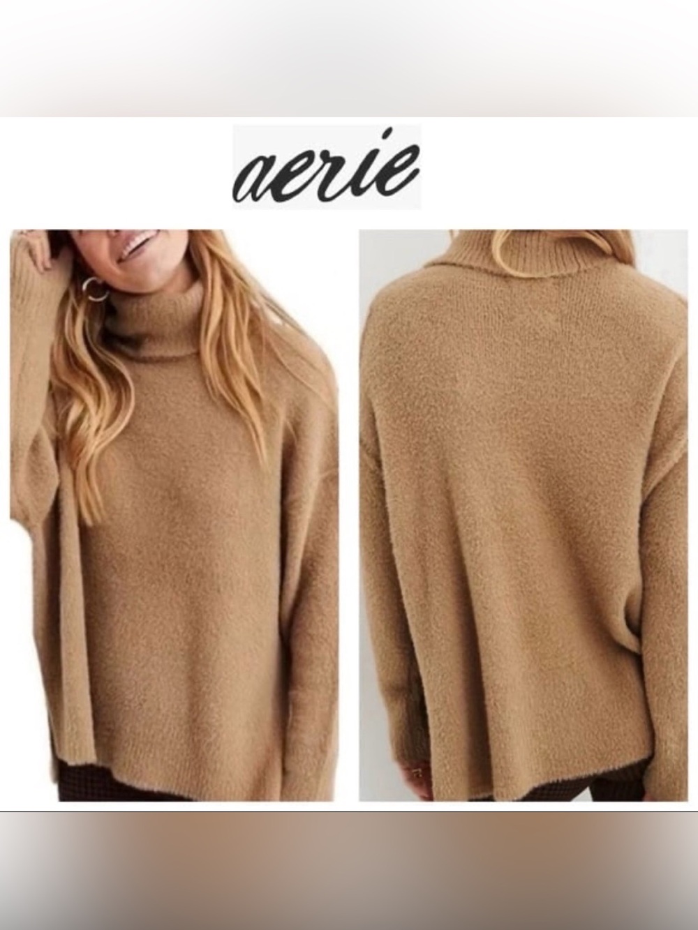 Aerie Oversized Knit Turtleneck Sweater